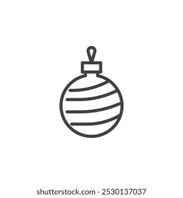 Navidades Icono de línea de chuchería. signo de estilo lineal para concepto móvil y Diseño web. Icono de Vector de contorno de árbol de Navidad. Símbolo, ilustración del logotipo. Gráficos de Vector