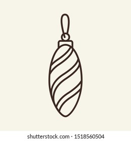 Christmas bauble line icon. Winter, New Year, holiday. Christmas concept. Vector illustration can be used for topics like winter holidays, entertainment, Christmas