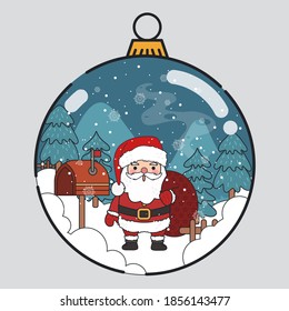 Christmas Bauble. Merry Christmas. Santa Themed Bauble