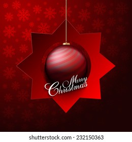 Christmas bauble on abstract background