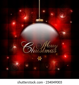 Christmas bauble on abstract background