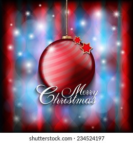 Christmas bauble on abstract background