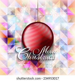 Christmas bauble on abstract background