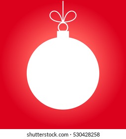 Christmas bauble on red background illustration