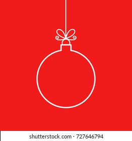 Christmas Bauble Ornament Outline Shape. Vector Illustration