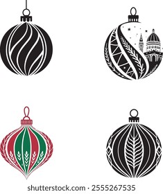 Christmas bauble ornament silhouette vector