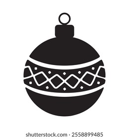 Christmas Bauble ornament silhouette vector Illustration. 