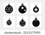 Christmas bauble ornaments silhouette vector