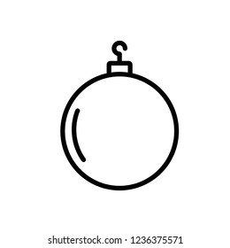 Christmas Bauble outline icon. linear style sign for mobile concept and web design. xmas toy 