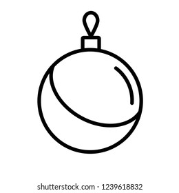 Christmas Bauble Outline Icon Linear Style Stock Vector (Royalty Free ...