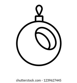 Christmas Bauble outline icon. linear style sign. xmas toy