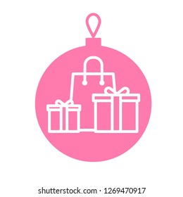 Christmas Bauble outline icon xmas toy