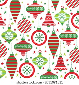 Christmas bauble pattern for christmas card or gift wrap