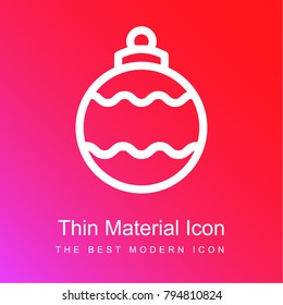 Christmas bauble red and pink gradient material white icon minimal design
