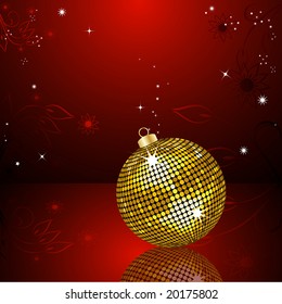 Christmas bauble reflected vector illustration