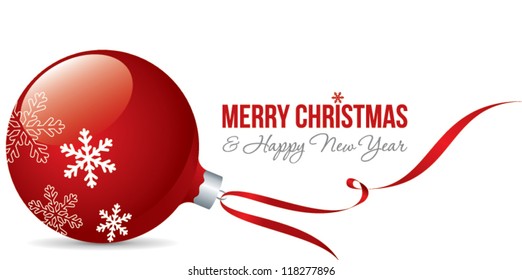 Christmas bauble with ribbon