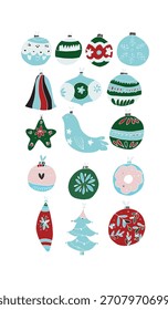 Weihnachtsbaumkugel, Vektorgrafik für Karten. Plakate