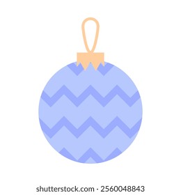 Christmas bauble shape with geometric design. Christmas Ball decoration. Vector illustration isolated on white background.