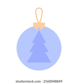 Christmas bauble shape with geometric design. Christmas Ball decoration. Vector illustration isolated on white background.