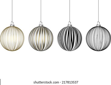 christmas bauble silver gold black
