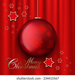 Christmas bauble and stars