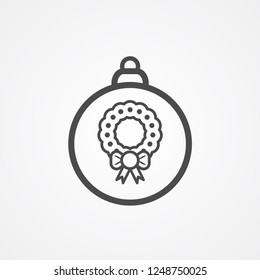 Christmas bauble vector icon sign symbol