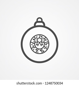 Christmas bauble vector icon sign symbol