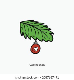 Christmas bauble vector icon.Premium quality.