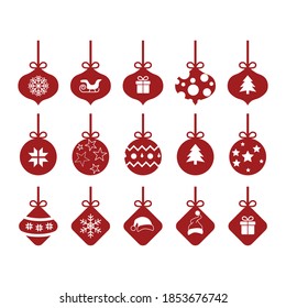 christmas bauble vector icons set