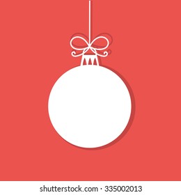 Christmas Bauble White Tag. Vector Illustration