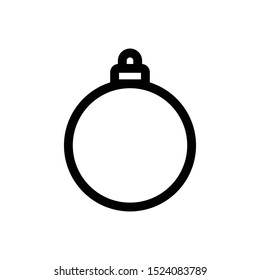 Christmas bauble,ornament pixel perfect flat vector line icon isolated on a white background.