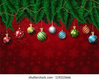 fondo de baubles navideños