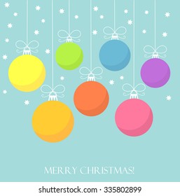 Christmas baubles background. Vector illustration