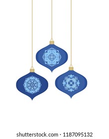Christmas baubles, blue christmas balls