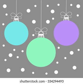 Christmas baubles card. Vector illustration