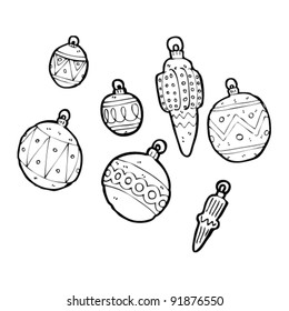 christmas baubles cartoon collection