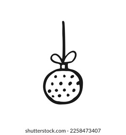 Christmas baubles. Decoration isolated elements. Hand drawn vector illustration.
