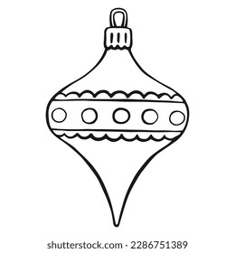 Weihnachtsbaumchen. Die Einrichtung ist isoliert. Handgezeichnete Vektorgrafik.