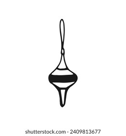 Christmas baubles. Decoration isolated elements. Hand drawn vector illustration.