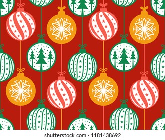 christmas baubles decoration seamless pattern vector illustration