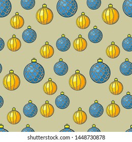 christmas baubles decoration seamless pattern vector illustration