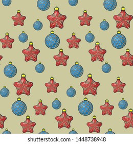 christmas baubles decoration seamless pattern vector illustration