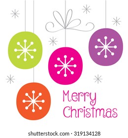 christmas baubles design with fancy color suitable for your personal greeting card or christmas invitation 