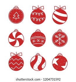 Christmas baubles drawing doodle style