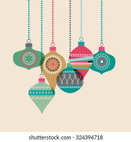 Christmas baubles, eps10 vector