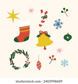 Christmas baubles - flat illustration