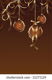 Christmas baubles with golden decorations