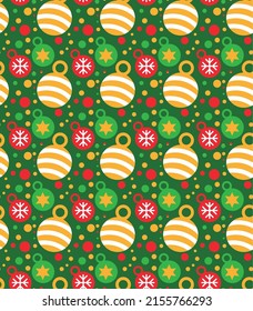 christmas baubles green pattern design