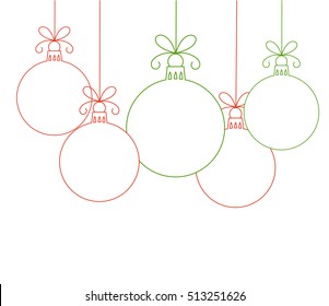 Christmas baubles linear shapes. Vector illustration