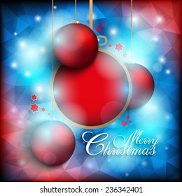 Christmas baubles on abstract background